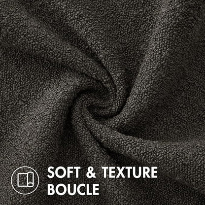MIULEE 22x22 Inch Decorative Euro Sham Throw Pillows for Bed Set of 2 Textured Boucle Neutral Winter Throw Pillow Covers Dark Coffee Accent Solid Euro Couch Pillowcases Sofa Livingroom Home Decor