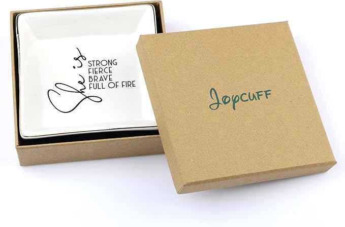 JoycuFF Motivational Women Gifts Inspirational Birthday Thanksgiving Day Christmas Gifts for Best Friends Mom Sister Niece Trinket Dish Tray Jewelry Ring Holder