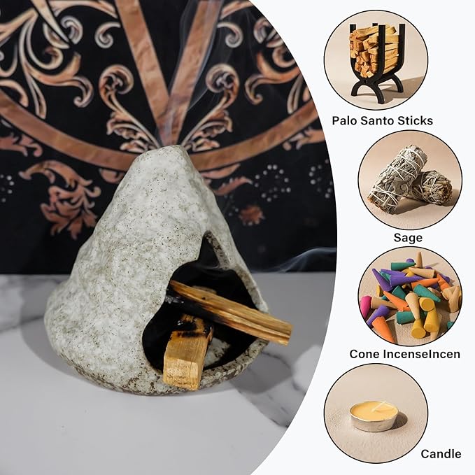 Pure White Zongzi Palo Santo Holder – Elegant Sage Cone Incense Dish for Zen Meditation & Energy Cleansing – Ideal for Aromatherapy, Stress Relief, and Mindfulness Decor Gifts.