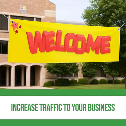 Custom Large Banner by BCB Print | Personalized Polyester Wall Hanging Banner for Outdoor Use | Add Your Image, Text, or Logo for Business, Birthdays, Graduations & Events | Made in USA | HD Print.