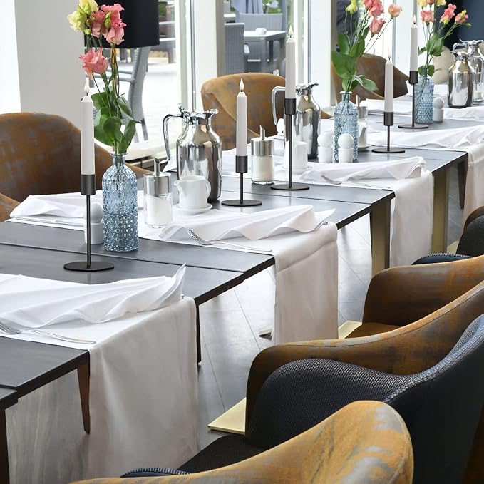 Smtyle Original Design Premium Quality Black Candlestick Holders, Set of 5 Solid Metal Taper Candle Holders Heavyweight Rustic Centerpieces for Tables, Dining, Fireplace, and Mantel Decor