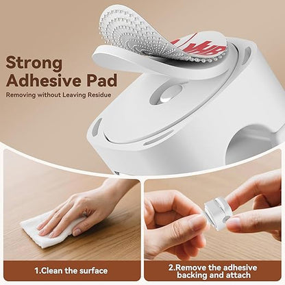 6 Pack Rotatable Cord Organizer,Spring Cable Clips Desk Cable Management Cord Holder Adhesive Phone Charger Cord Clips for Home Office Car Wall Nightstand Accessories White