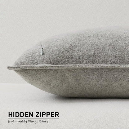 Kevin Textile 14x36 Inch Long Lumbar Cover 1 Pack Soft Boucle Textured Decorative Waterproof Rectangle Cushion Elegant Accent Pillows for Couch Sofa Chair Bed Home Decor Indoor Outdoor Light Grey