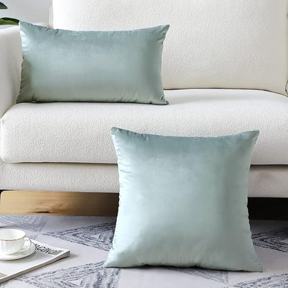 Artscope Luxury Velvet Pillow Covers Super Soft Decorative Rectangle Throw Pillow Covers Case Cushion Covers for Sofa Couch Bedroom Car Decor 16x24 Inch Light Grey