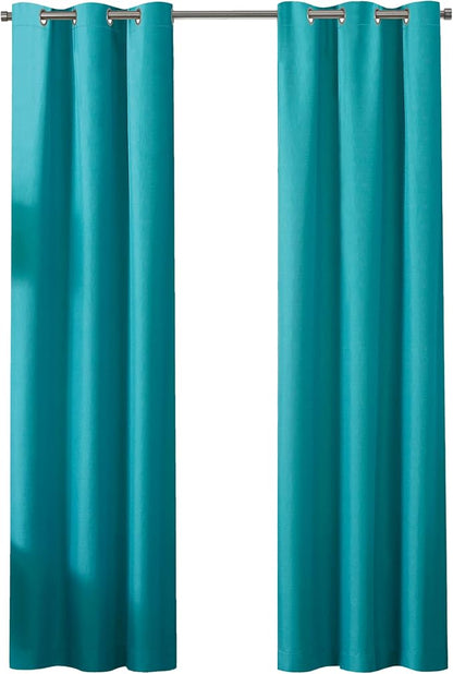 Eclipse Kendall Blackout Curtain, Thermal Insulated Grommet Window Panel, Noise Reducing Curtains for Bedroom, Living Room or Nursery, (1 Panel), 63 in Long x 42 in Wide, Turquoise
