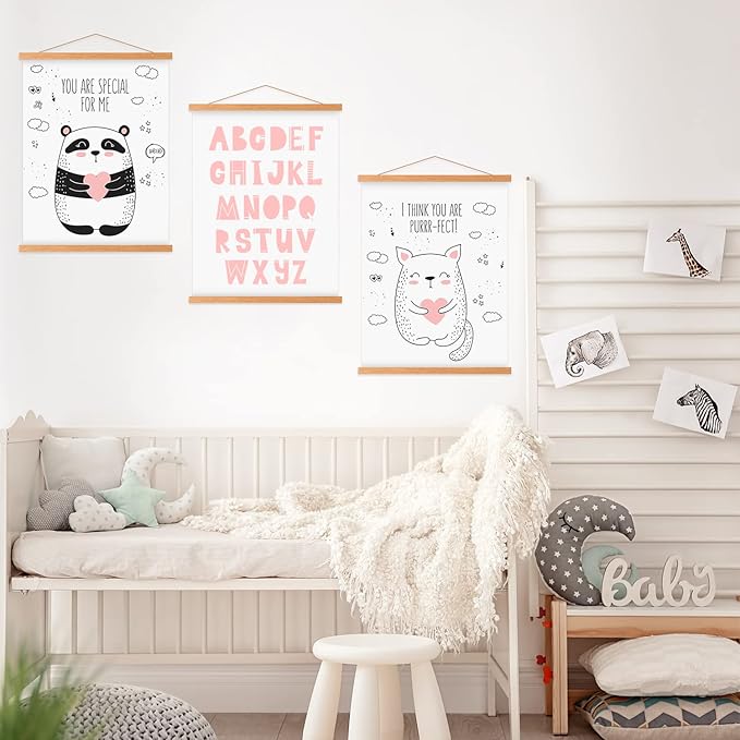 21x29 21x28 21x21 Poster Frame, Magnetic Light Wood Wooden Frame Hanger for Photo Picutre Canvas Artwork Art Print Wall Hanging (1 Pack, 21", Teak Wood)