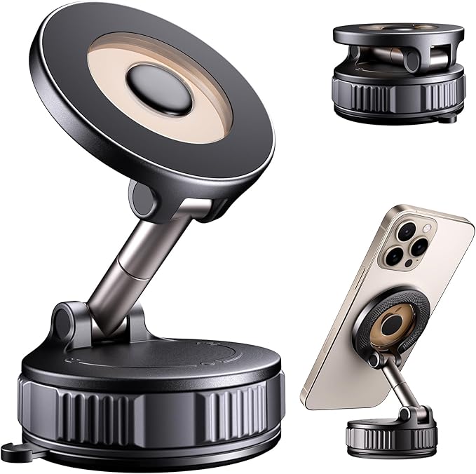Phone Holders for Your Car, Car Phone Holder for Magsafe [120+ LB Strongest Suction & 2800gf Strongest Magnetic] 360° Adjustable Magnetic Car Phone Mount for iPhone 17 Pro Max 16 15 14 13 12 Air Plus