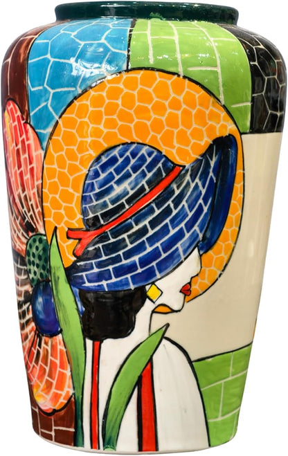 Handmade Mosaic Ceramic Vase – Lady Design – 28 cm (11 in) – Home Décor – Heritage T&T Mosaic Collection – Bat Trang Vietnam