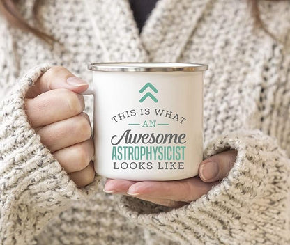 Andaz Press 11oz. Stainless Steel Campfire Coffee Mug Gift, This is What an Awesome Astrophysicist Looks Like, 1-Pack, Birthday Gift Ideas Coworker Him Her, Includes Gift Box