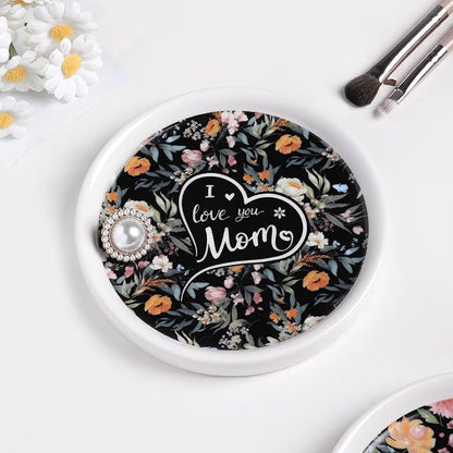 Potiera Ceramic Jewelry Tray, Decorative Ring Holder, Trinket Dish for Earrings Necklaces Watch Keys, Mother of the Bride Wedding Gifts, Mother's Day Birthday Christmas Gifts for Mom from Daughter