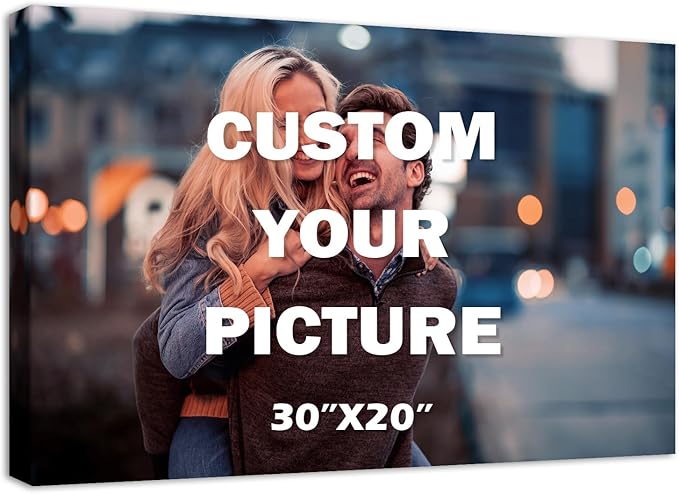 YYYYHPP Canvas Prints with Your Photos, Personalized Photo to Canvas Wall Art,Canvas Printing for Wedding, Family, Baby, Pets, Home Office Decor, Wrapped Frame 30"x20"