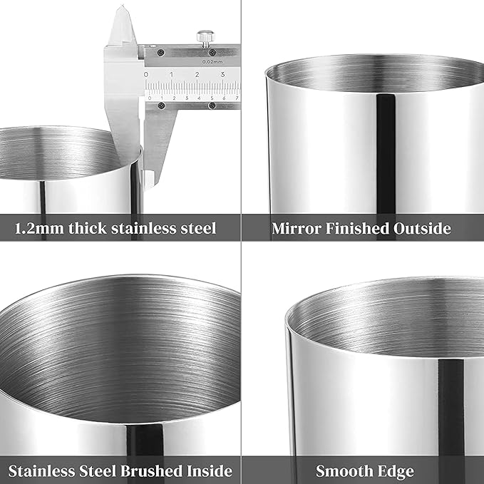 Silver Pen Holder for Desk, SUS304 Stainless Steel Heavy Duty Pen Holder Stand,Cylinder Pencil Holder,Desktop Stationery Organizer