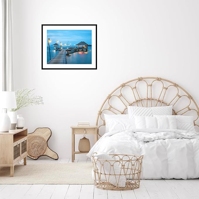 22x28 Picture Frame with 18x24 Mat Set of 2, Display Photo 18x24 with Mat or 22 x 28 Without Mat, Wall Hanging Large 22 by 28 Poster Frame with Plexiglass, 2 Pack, Black