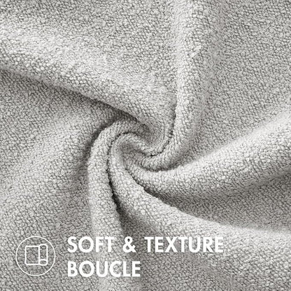 MIULEE 20x20 Inch Decorative Pillow Covers for Couch Bed Set of 2 Textured Boucle Neutral Winter Throw Pillows Light Grey Accent Solid Cushion Pillowcases Sofa Livingroom Home Decor