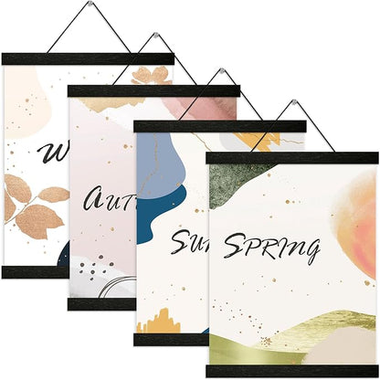 4 Pack Magnetic Poster Hanger Frame 12 inch Black- 12x16 12x18 12x20 12x24 Poster Frame for Wall Art Pictures Photos Prints Maps Diamond Art Painting