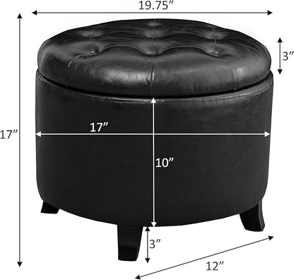 Convenience Concepts Designs4Comfort Round Storage Ottoman