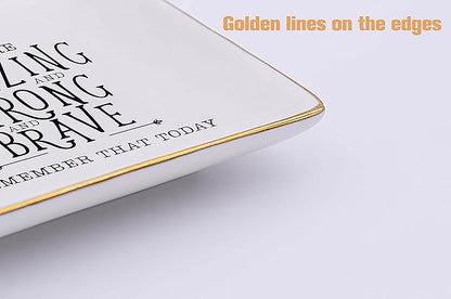 Topthink You Are Amazing and Strong - Inspirational Thank You Gifts for Women- Ceramic Jewelry Holder Ring Dish Trinket Tray