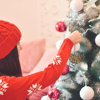 Natural Rattan Bird Sculptures Set of 2 - Christmas Ornament - Handwoven Metal Wire Figurine Table Decor, Rustic Farmhouse Accent with Memo Clip & (6x5.5x2.3in)