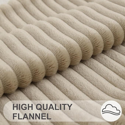 Simmore Decorative Spring Euro Sham Throw Pillow Covers 24x24 Set of 2, Soft Natural Plush Flannel Double-Sided Fluffy Couch Pillow Covers for Sofa Living Room, Khaki