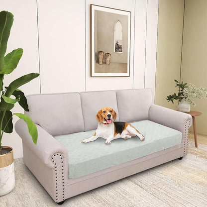 hyha Individual Couch Cushion Covers, Stretch Magic Sofa Seat Cushion Covers Washable, Dog Couch Sofa Slipcover for Pets, Kid with Elastic Bottom(Large, Light Grey)