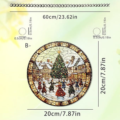 Chrismas Acrylic Stained Glass Window Hanging,Sun Catcher Decor Stained Panel Hangings Wall Art Decor, 2026 8x8inch (SCL015 Chrismas Tree)