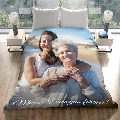 Mom Gfits Personalized Gifts from Daughter Custom Blankets with Photos and Text Multiple Colors Sizes Soft Flannel Gifts for Women Birthday Gifts for Mom