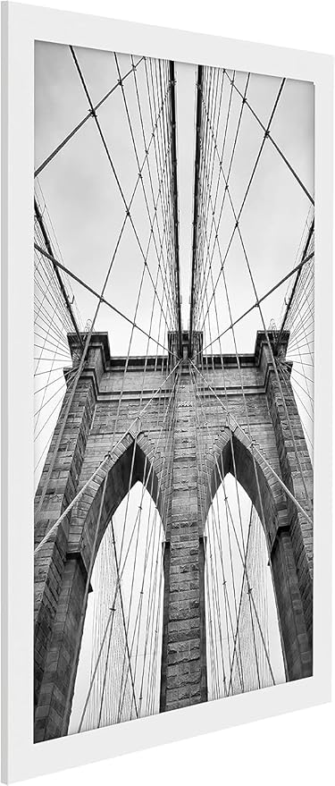 Americanflat 20x30 Poster Frame with Polished Plexiglass - White Picture Frame - Wide Photo Frames Made of Engineered Wood for Vertical or Horizontal Wall Display - Epic Collection - White