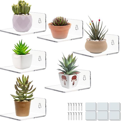 Acrylic Wall Shelves for Storage,Floating Shelf,Acrylic Display Shelves,Ledges for Pop Figures,Plant,Picture Photo for Bedroom Decor Living Room