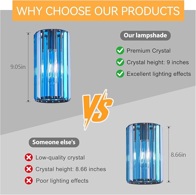 Modern Crystal Pendant Light Mini Dark Blue Chandeliers Adjustable Pendant Lights Fixture for Kitchen Island Dinning Room Corridor Bedroom(Dark Blue 1-Pack