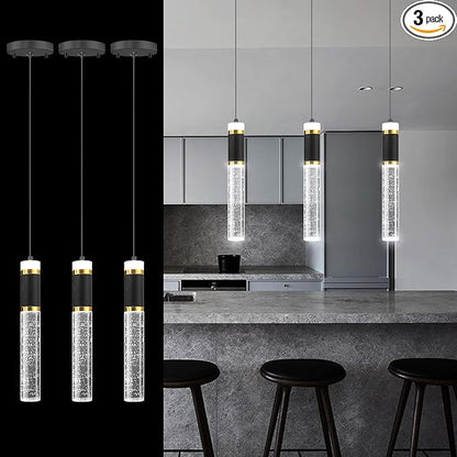 3-packs Pendant Lighting for Kitchen Island Mini Chandeliers Crystal Dining Room Hanging Lights LED Dimmable Drop Lights Ceiling Lighting Fixture Kitchen Sink Light Bathroom Bedroom 2700K 6000K