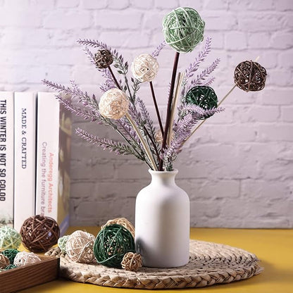 Patelai 36 Pcs Wicker Rattan Balls Decorative Balls for Vase Centerpiece Bowls Orbs Filler for Home Decor,4 Sizes(Vivid Color)