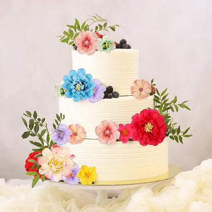 210 Pcs Mini Silk Flower Heads Small Fake Rose Daisy Faux Flowers Bulk for Crafts Artificial Loose Fabric Flowers Heads Sunflower Bulk for Wedding Hair Cap Dresses Decorations (Bright Pink Mixed)