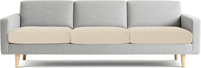 CHUN YI 3 Piece Couch Cushion Covers for XL-Sofa Seat Slipcovers Suitable with Spandex Jacquard Washable Fabric (3 Piece XL-Sofa Cushion Covers, Ivory)