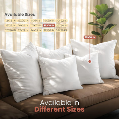 Utopia Bedding Throw Pillow Inserts 18x18 – Set of 2 | White