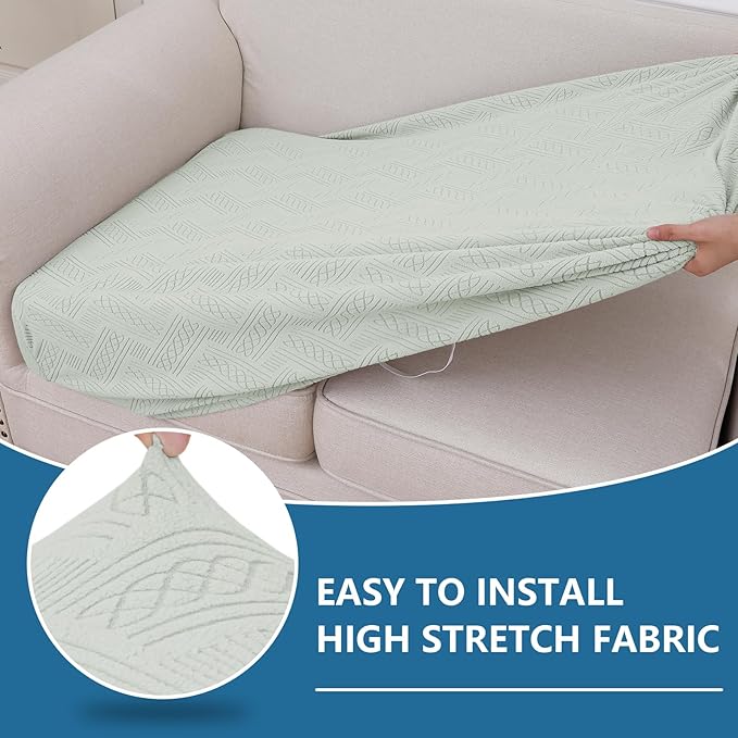 hyha Individual Couch Cushion Covers, Stretch Magic Sofa Seat Cushion Covers Washable, Dog Couch Sofa Slipcover for Pets, Kid with Elastic Bottom(Back Cover L, Light Grey)