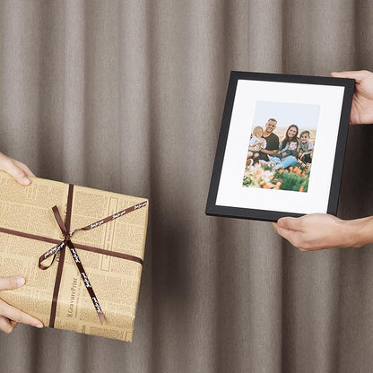 upsimples 8x10 Picture Frame Set of 5, Display Pictures 5x7 with Mat or 8 x 10 Without, Wall Gallery Photo Frames, Black