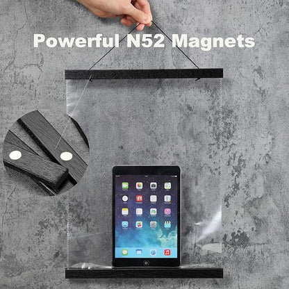 FALAMON 2 Pack Magnetic Poster Hanger Frame,16x20 16x24 16x22 Magnet Poster Frame Hangers for Hanging Posters, Prints, Photos, Pictures, Maps, Scrolls, and Canvas Artwork (Black, 16")