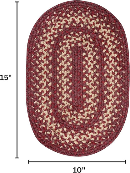 Homespice Autumn Maple Jute Braided Placemats Set of 4-10x15, Oval, Burgundy and Tan - Vibrant Colors, Durable, Easy to Clean and Protects Furniture