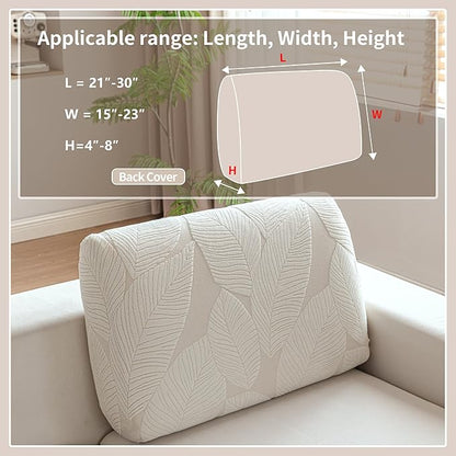 Couch Covers for Sectional Sofa, Washable Stretch Soft Sofa Cushion Covers L Shape Sofa Slipcovers Anti Slip Furniture Decor Protector for Pets (1PC Back Couch Cover,Ivory)