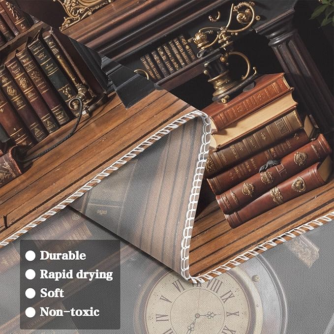 YEXIT Vintage Bookshelf Tapestriey, Retro Library backdrop Wall Tapestries, Old Books on Shelf Classical Study Room Living Room Dorm Bedroom 36×48 inch