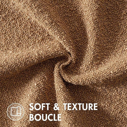 MIULEE 22x22 Inch Decorative Euro Sham Throw Pillows for Bed Set of 2 Textured Boucle Neutral Winter Throw Pillow Covers Brown Accent Solid Euro Couch Vintage Pillowcases Sofa Livingroom Home Decor