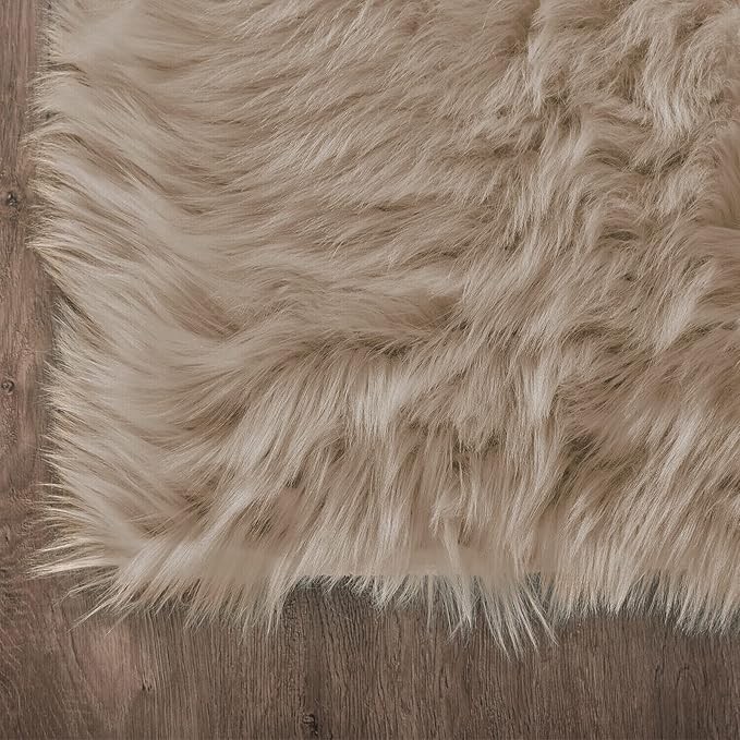Latepis Small Area 2x4 Rug Brown Beige Fur Rug 60% Acrylic 40% polyester Shaggy Rugs for Bedroom Washable Shag Rugs for Living Room Dorm Cushion Home Décor