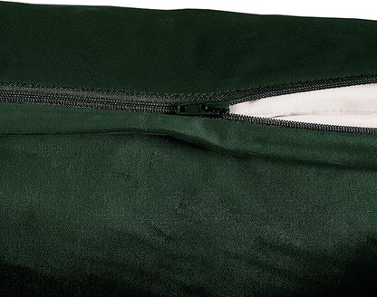 FY FIBER HOUSE Pack of 2 Velvet Throw Pillow Covers Decorative Pillowcase Soft Solid Cushion Cover, 16 x 16 Inch, Dark Green