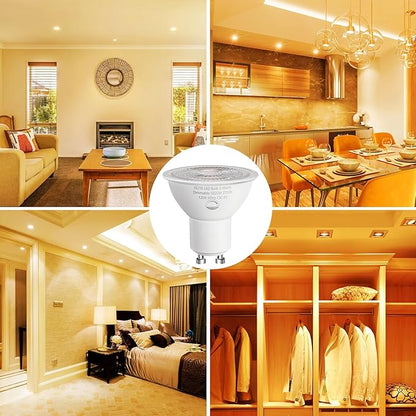 GU10 LED Light Bulbs, 6W Dimmable, 50W Equivalent, 4000K, 582LM (2700K Warm White, 6 Pack)