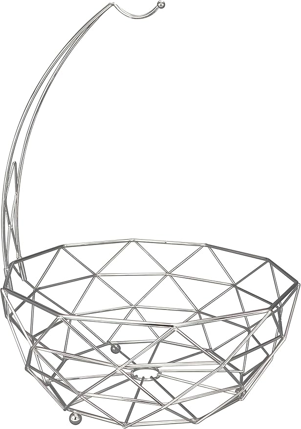 ROSYLINE Fruit basket banana hanger, removable banana hanger, home decoration (chrome)