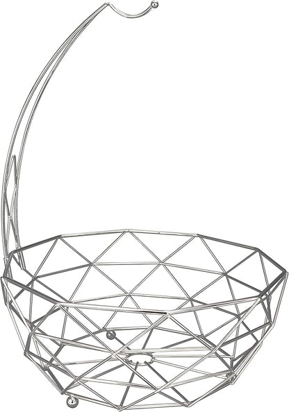 ROSYLINE Fruit basket banana hanger, removable banana hanger, home decoration (chrome)