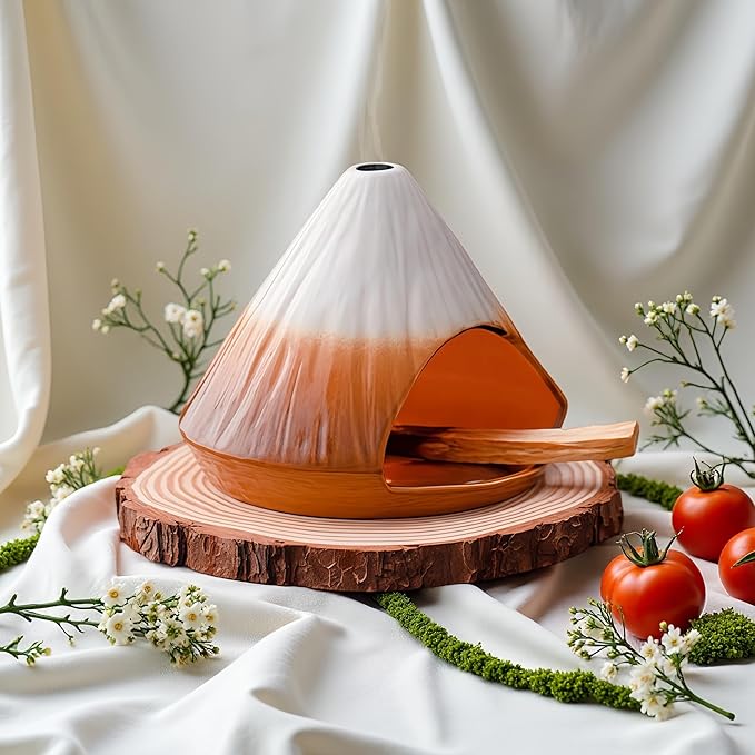 Handmade Ceramic Palo Santo Holder Burner & Sage Holder - Mini Tabletop Chiminea Burner Tray with Ash Catcher, Decorative Incense Holder for Spiritual Meditation & Yoga