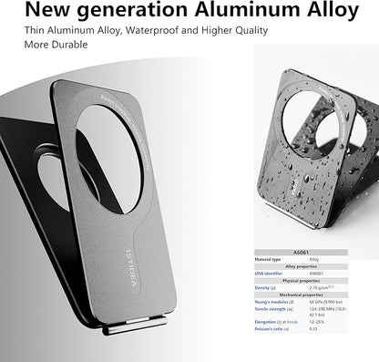 Phone Tripod Stand, Aluminum Alloy Mini Tripod Compatible with Magsafe iPhone 17/16/15/14/13/12 Series, Foldable Strong Magnetic Phone Stand, Mult-Angle Adjustment Selfie Stick