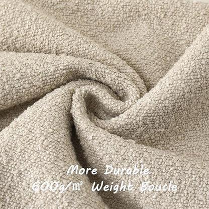 FUTEI Pack of 2 Beige Decorative Throw Pillow Covers 12x20 Inch Soft Cozy Solid Boucle Textured Lumbar Pillow Cases,Modern Home Decor for Couch Bed Living Room
