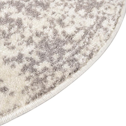 Rugs.com Arlington Collection Rug – 8 Ft Round White Medium-Pile Rug Perfect for Kitchens, Dining Rooms